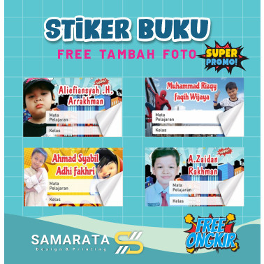 Stiker Nama Buku Mata Pelajaran Stiker Mapel Model Anak Cowok Custom Foto