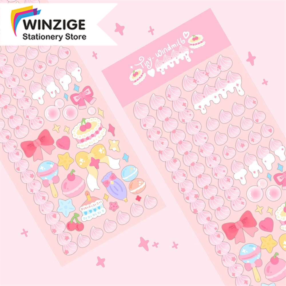 

Winzige Stiker Lucu Korea Photocard Toploader Decor Cute Ribbons Cake Sticker Aesthetic Journal Planner Decor