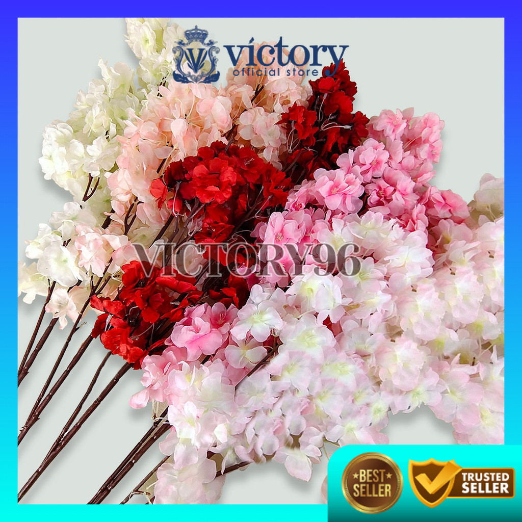 Cherry Blossom Panjang 1 Meter - Bunga Sakura Dekorasi - Bunga Sakura Artifisial - Bunga Sakura Kain