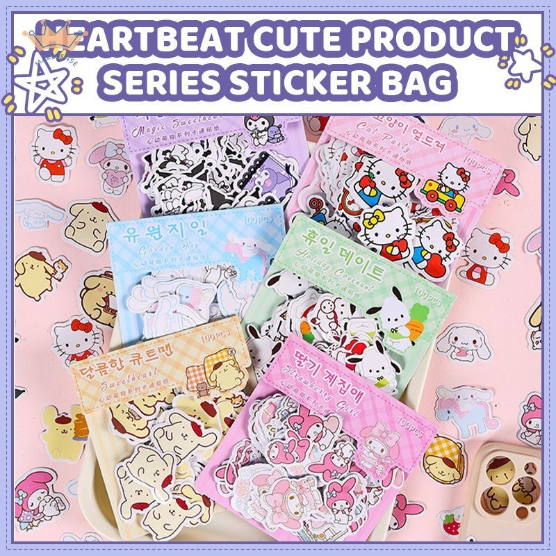 

Stiker kartun kreatif Sanrio seri buku catatan lucu stiker dekoratif MK