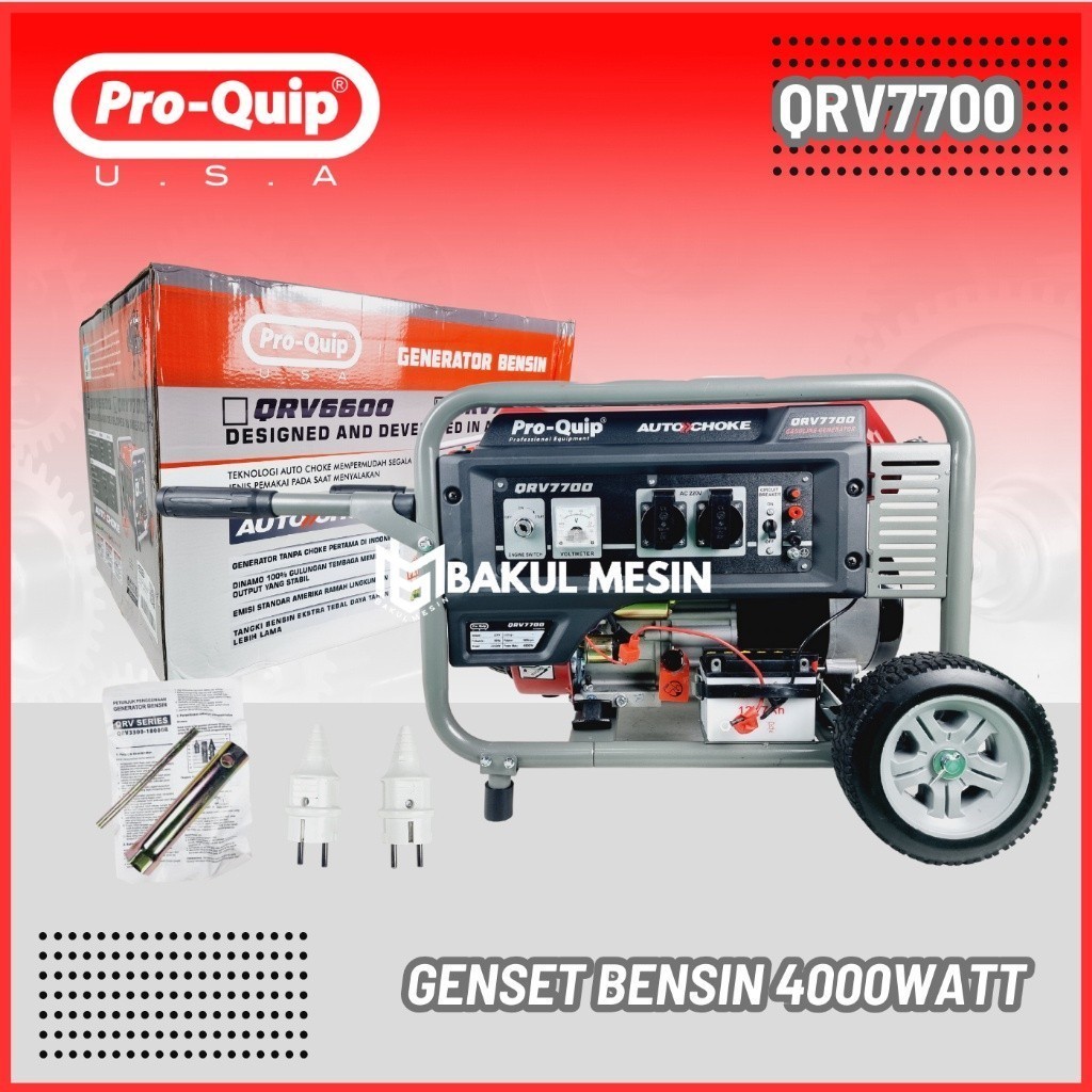 PROQUIP GENSET QRV 7700 GENERATOR LISTRIK 4tak QRV7700 4000Watt