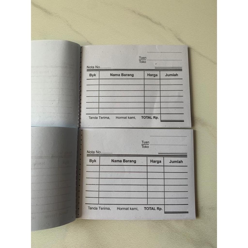 

Nota Kontan Mini 1 Ply, Desain Landscape isi 50 Lembar Ukuran 8 x10 cm Nota Mini Rangkap 1