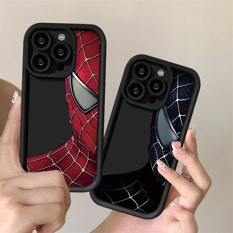 Trendy Brand Marvel Couples Soft Case Compatible for Infinix Smart 5 6 7 SPARK 5 2023 Note 12 30 Hot 8 9 10 11 12 20 30 I/S/PLAY TECNO SPARK 10/10C CAMON 20 20Pro X665E Cartoon Cool Spider Man Anime Angel Eyes Shockproof Case