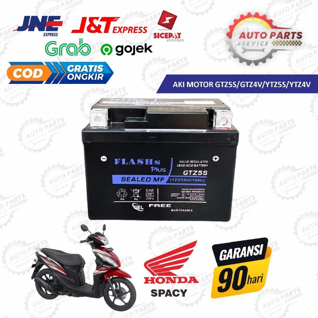 FULL KERING Aki Motor Honda Spacy Helm In Pgm FI Aki Kering Accu Kering MF GTZ5S Baterai GS Metic KU