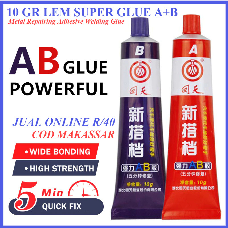 Isi 10 g Lem Besi Kafuter Super Glue A+B Metal Repairing Adhesive Sealant Welding Glue Lem Pipa Meta