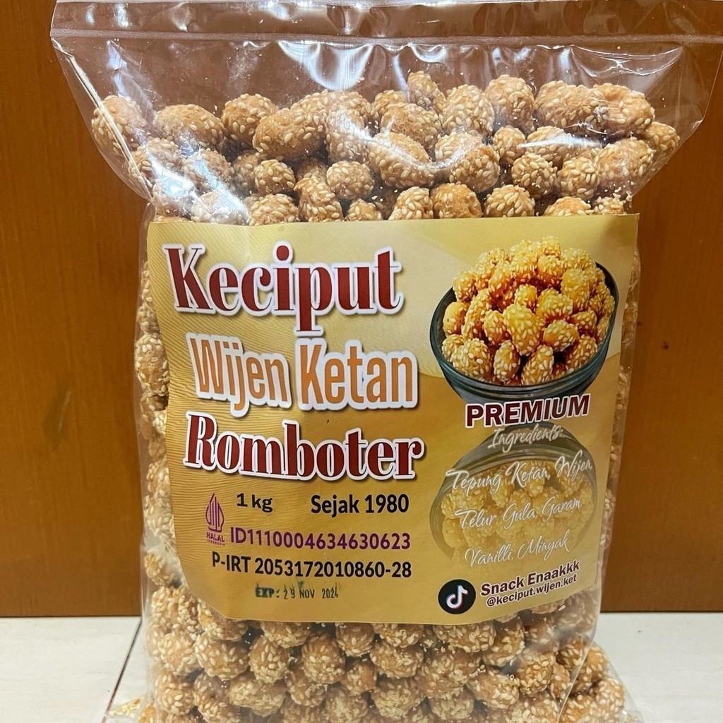 

Snack Keciput Wijen Spesial Ketan Asli 1kg / 1kilogram Snack Kue Kering