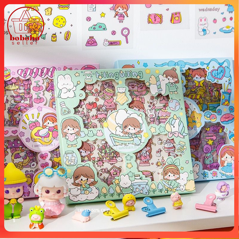 

Stiker Momo Anne Karakter Korea Lucu Waterproff / Sticker Mumu Anti Air 1 Box isi 100 Lembar