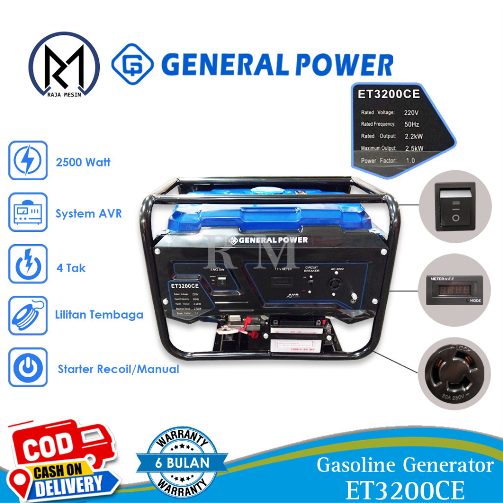 Genset / Gasoline Generator General ET 3200 CE