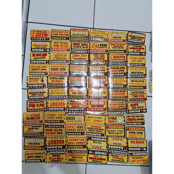 

jktgrosir/ stiker warning isi 100 lembar [ supergrosir ]