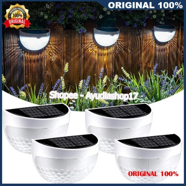 BELI 1 GRATIS 1 Lampu Led Surya Lampu Hias Pagar Dinding Solar Light 6 LED Lampu Hias Pagar Dinding 