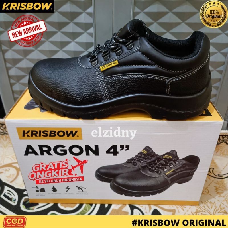 Promo Ramadhan Sale Sepatu Safety Krisbow Argon 4"  ORIGINAL 100% | Safety Shoes Krisbow | Sepatu Krisbow Ujung Besi