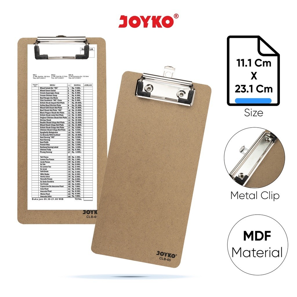 

Clipboard CLB-65 Papan Jalan Alas Ujian Joyko