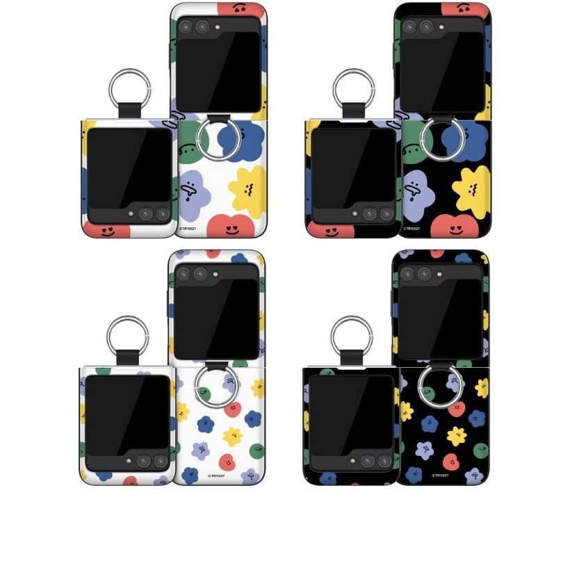 Korea GALAXY { Z Flip5 }{ Z Flip4 }{ Z Flip3 } Phone Case Card Door Bumper Hand Ring