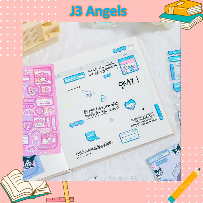 

J3 - Stiker glitter DIY lucu karkater sanrio cute