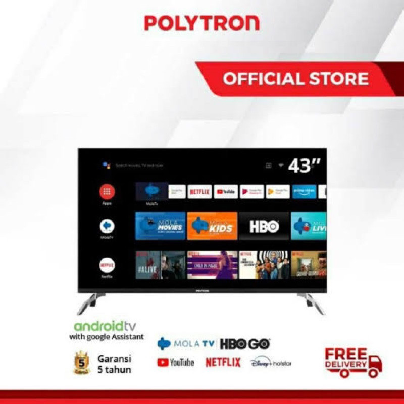 PROMO SPESIAL TV LED POLYTRON ANDROID 43 INCH ANDROID TV 43 INCH GARANSI 5thn
