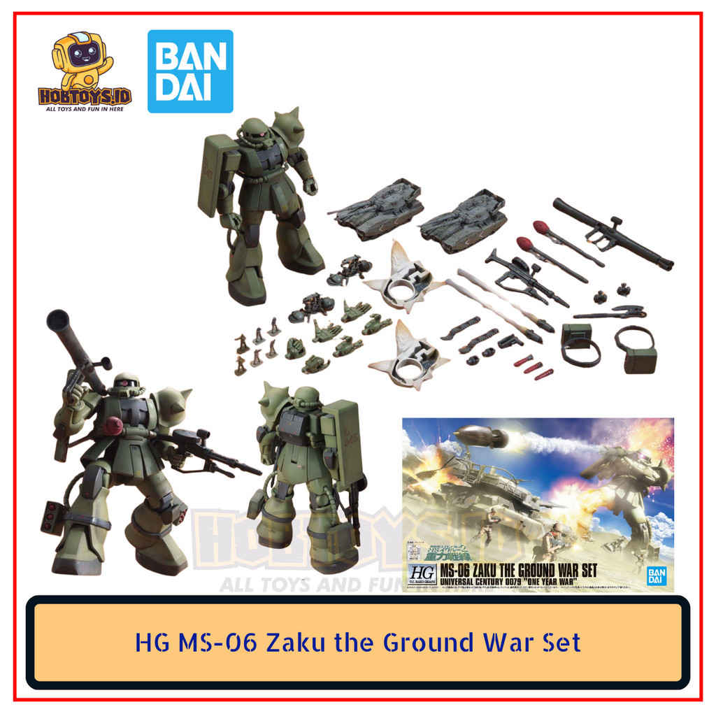 HG Gundam MS 06 ZAKU THE GROUND WAR SET