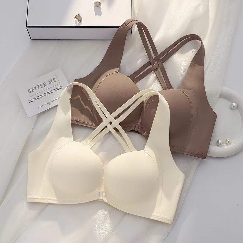 Bra Kaitan Depan Push Up Tanpa Kawat BH Kait Depan
