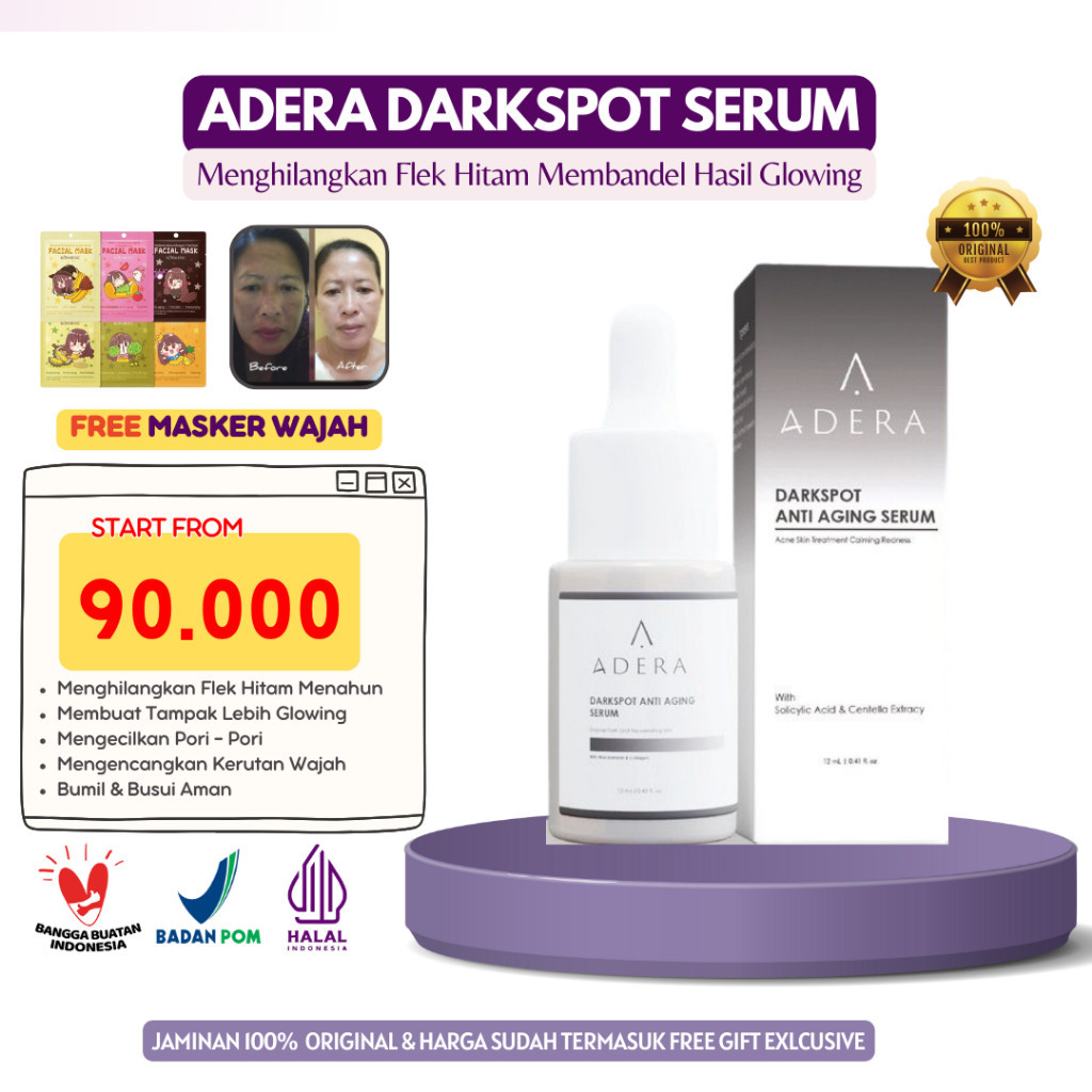 ADERA DARKSPOT ANTI AGING SERUM MENGHILANGKAN FLEK HITAM MEMBANDEL AMPUH ORIGINAL BPOM SERUM MEMUDAR