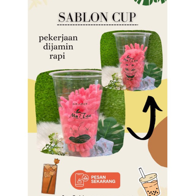 Cup Sablon Gelas 22oz Go Cup 7,5gram 1 dos 1000pcGratis Ongkir & COD