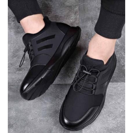 Sepatu Pria Keren Full hitam Sneakers cowok casual shoes kerja kasual
