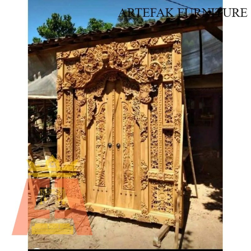 Artefak Furniture Pintu gebyok style bali pintu rumah kayu jati ukir Jepara