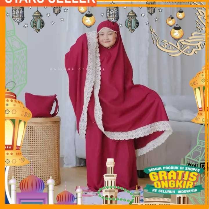 MUKENA ANAK POLOS TANGGUNG / MUKENA ANAK TANGUNG / MUKENA ANAK SD / MUKENA ANAK 6-12 TAHUN/ Pink Dus