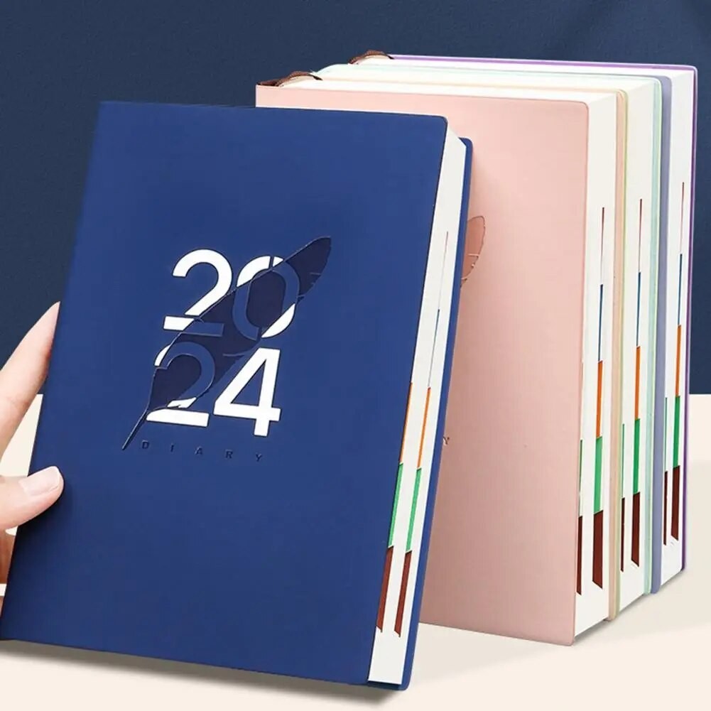 

2024 Planner 2024 Calendar Planner 400 Pages Agenda Notebook with Strong Binding Line Print for Office Business Students Journal