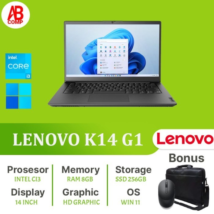 LAPTOP LENOVO K14 G1 4900 CORE i3-1115G4 RAM 8GB SSD 256GB W11