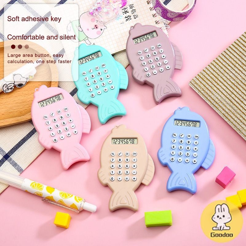

Kalkulator Mini Lucu Berwarna-warni Kalkulator Gantungan Kunci Ikan Kreatif 8 digit - GOOD