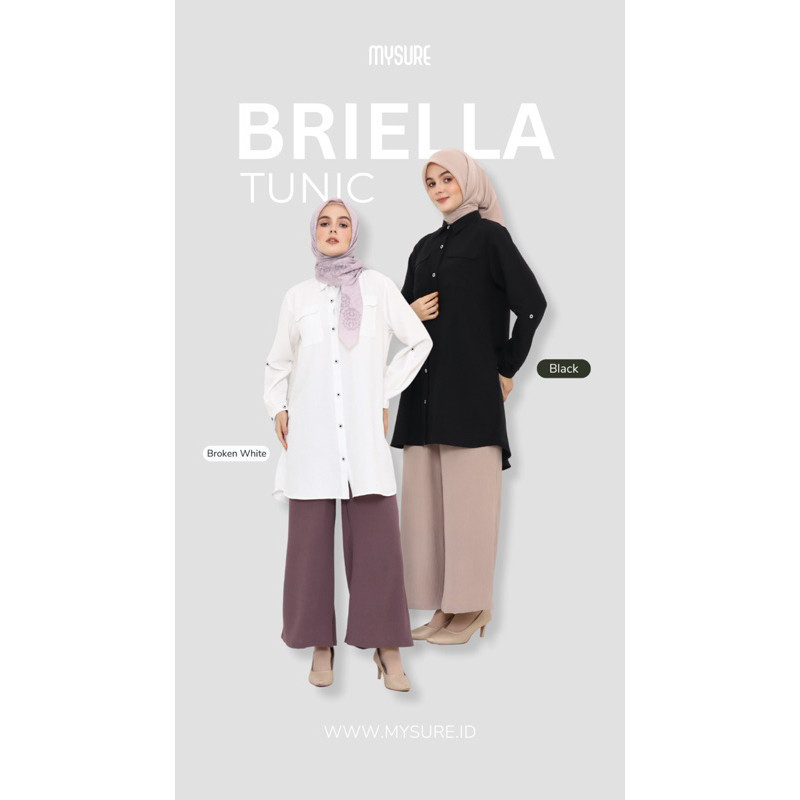 Briella Tunic Special Edition MYSURE tunik panjang atasan wanita muslimah hitam putih