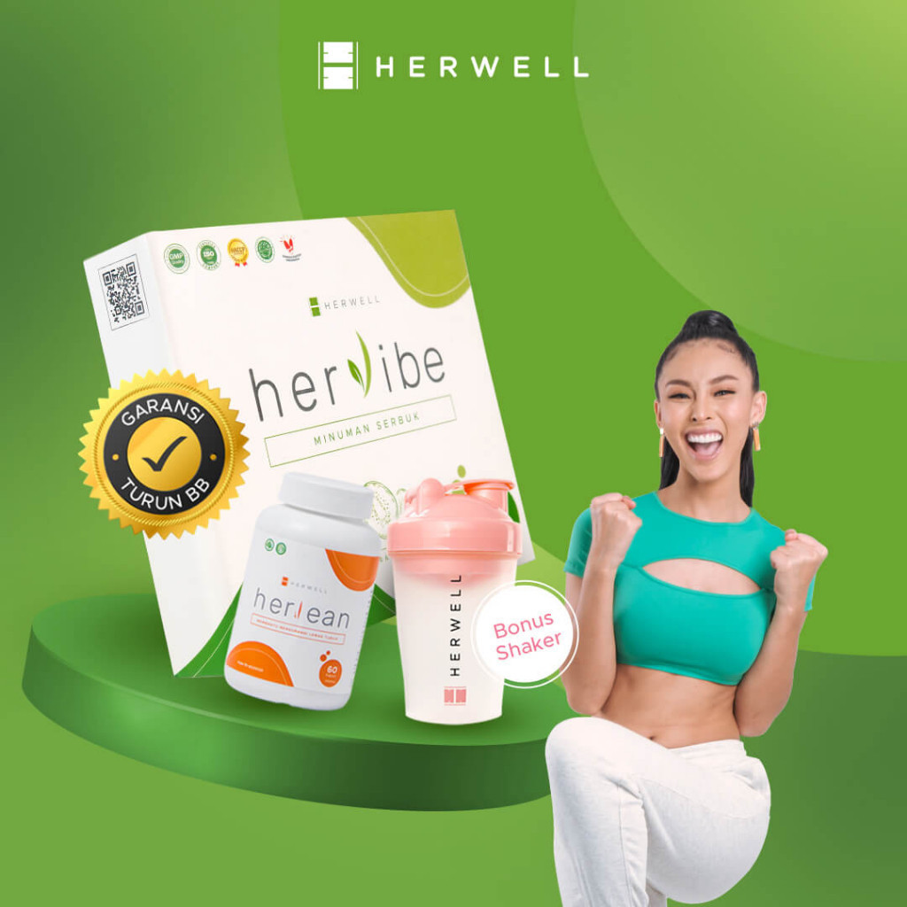 

Herwell Paket Perut Rata Herlean + Hervibe Bpom Dan Halal free shaker