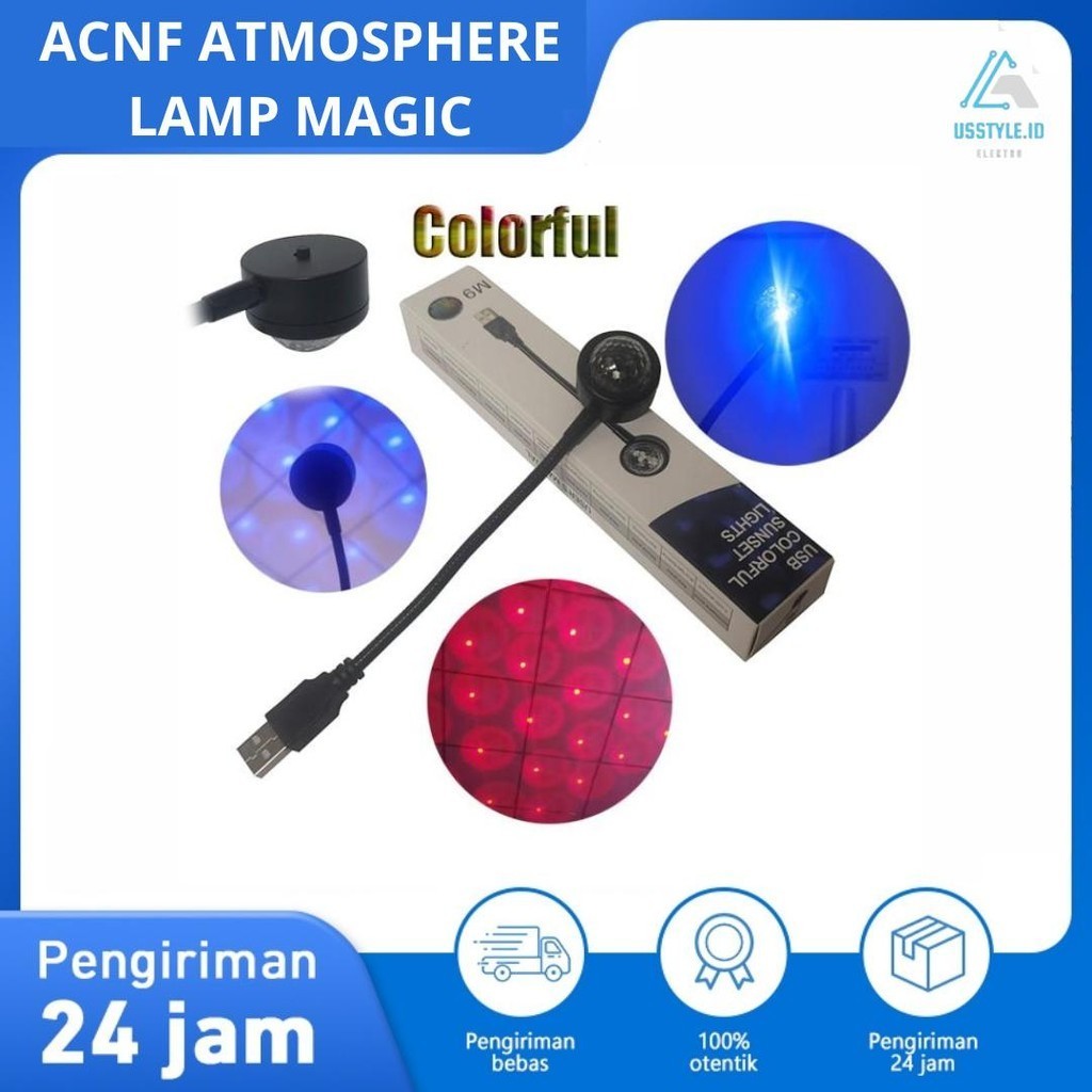 {BISA COD} Acnf Atmosphere Lamp Magic Ball M9 Black Lampu Mobil Led Rgb