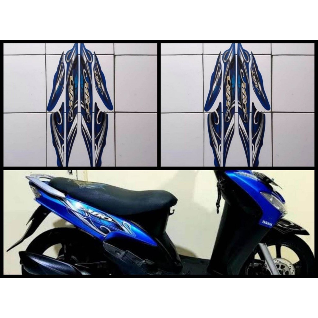 Stiker Striping Lis Les Bodi Motor Yamaha Mio Sporty 2010 2011 Smile Biru