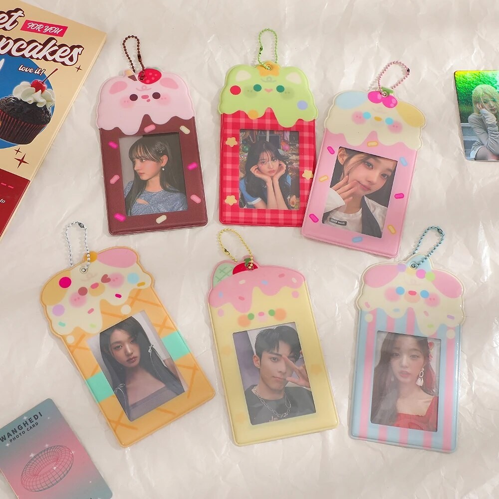 

Kawaii Cake Series Kpop Photo Card Holder Idol Photo Protective Display Sleeves Kawaii Stationery