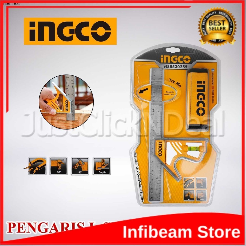 

Ingco Pengaris Siku L Tukang Waterpass Magnetic Lock Square