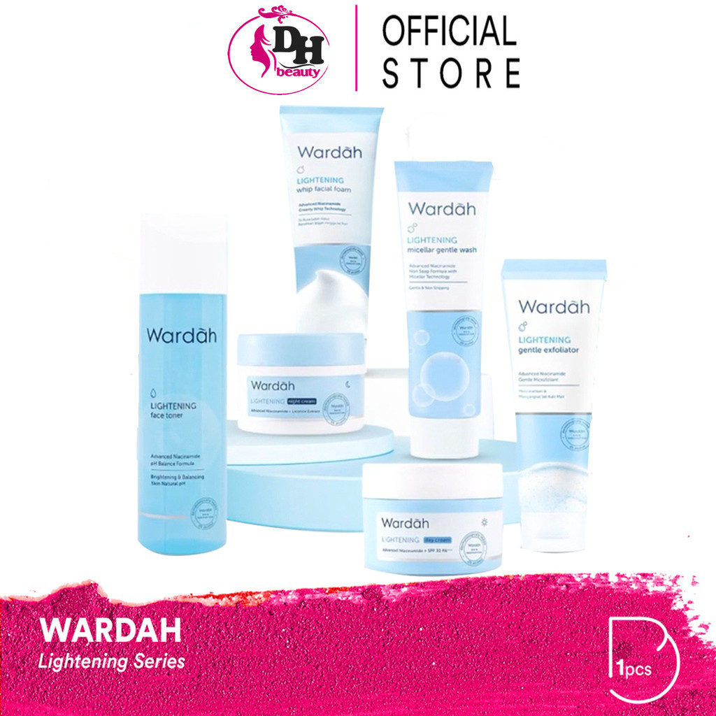WARDAH Lightening Series Indonesia / Facial Wash Face Scrub Micellar Water Essence Toner Mist Serum 