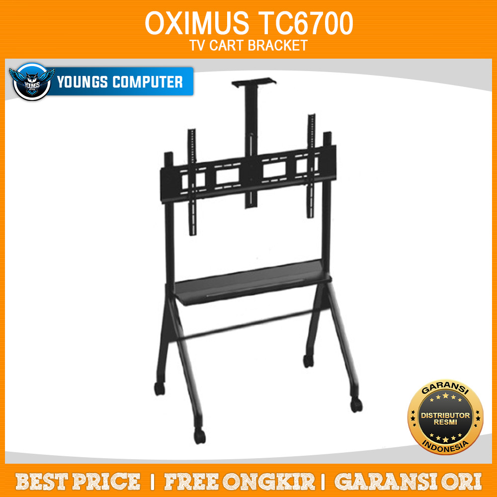 BRACKET OXIMUS TC6700 TV Cart Braket Standing Roda TV 42" - 90" 100Kg