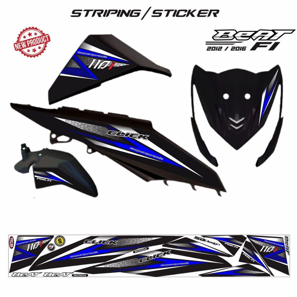 VARIASI STIKER CLICK BEAT  VARIASI STRIPING MOTIF HONDA BEAT FI LIS CLICK 110 LIS