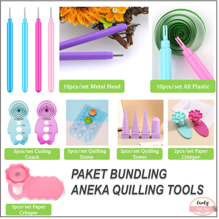 

10pcs/set alat kertas paper quilling curling pen, tool - 5 quilling dome