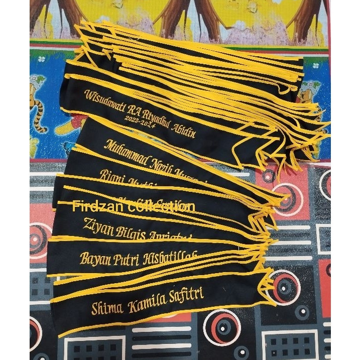 Slempang bordir Nama Selendang wisuda anak TK, SD, SMP, SMA Selempang Wisuda