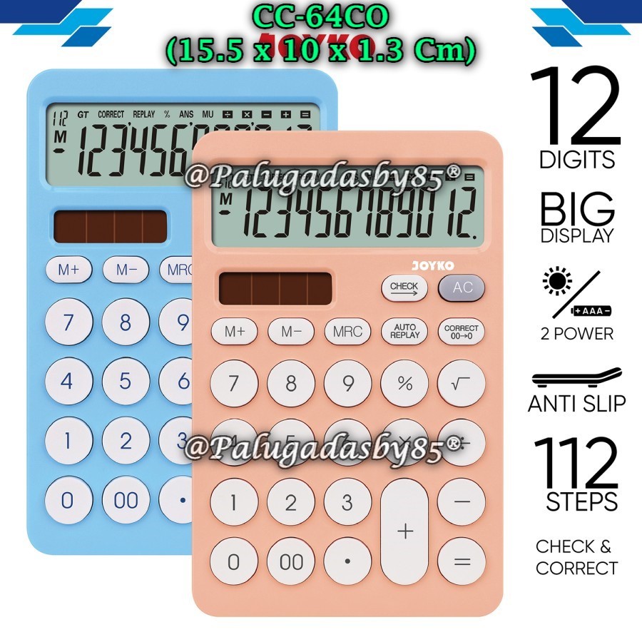 

(1 Biji) GROSIR Kalkulator JOYKO CC-64CO 12 Digits / Calculator Kalkulator Joyko CC-64CO 12 Digits