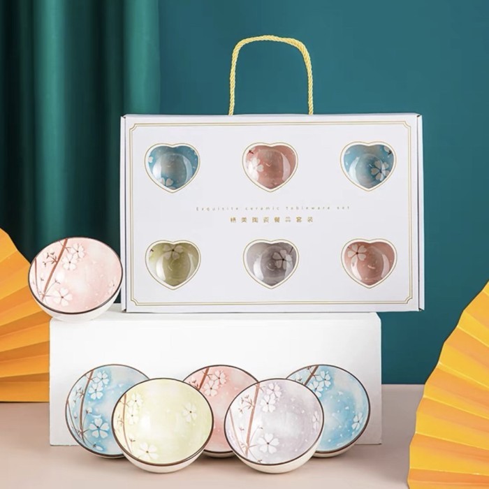 

[New Arrival Wedding Gift Set / Birthday Gift Set / Mangkuk Set Jepang Sakura Impor - Isi 2