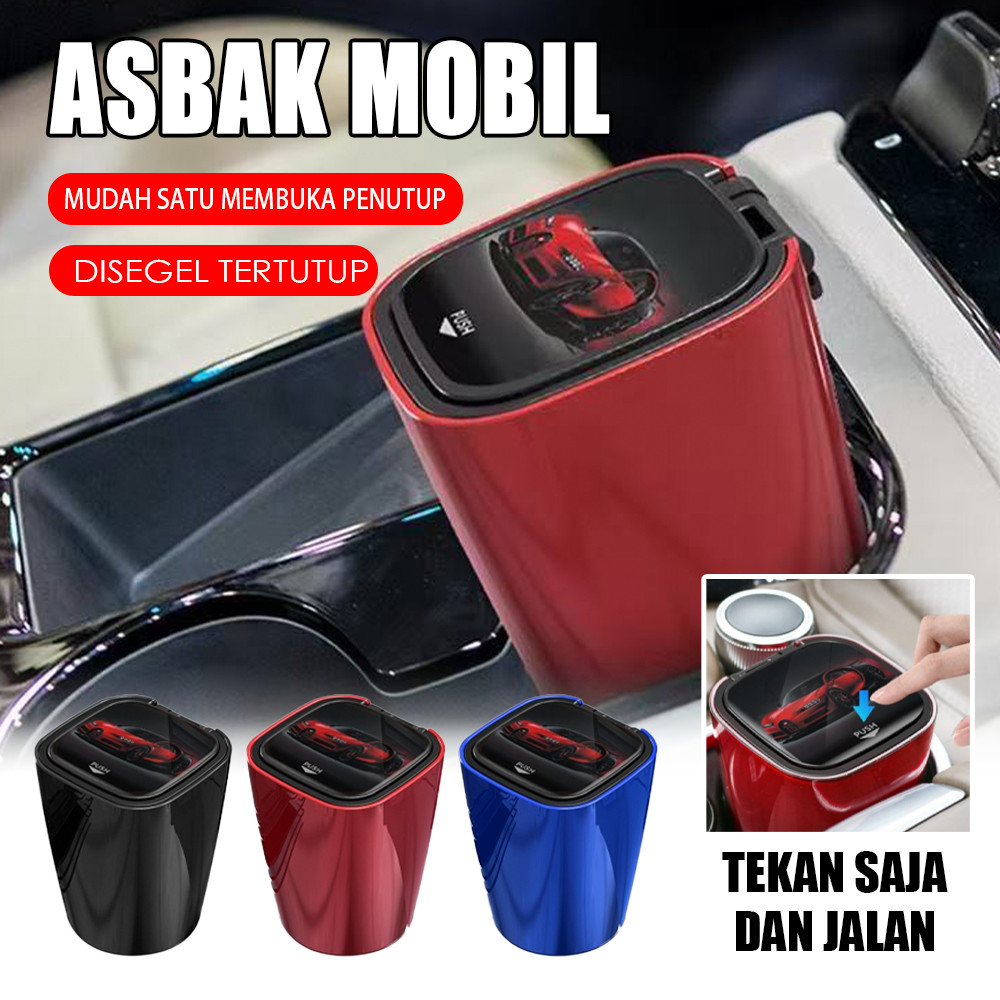 Asbak Mobil Portable Lampu LED Stainless Steel Car Ashtray Cup Asbak Mobil Asbak Rokok Mobil_Click P