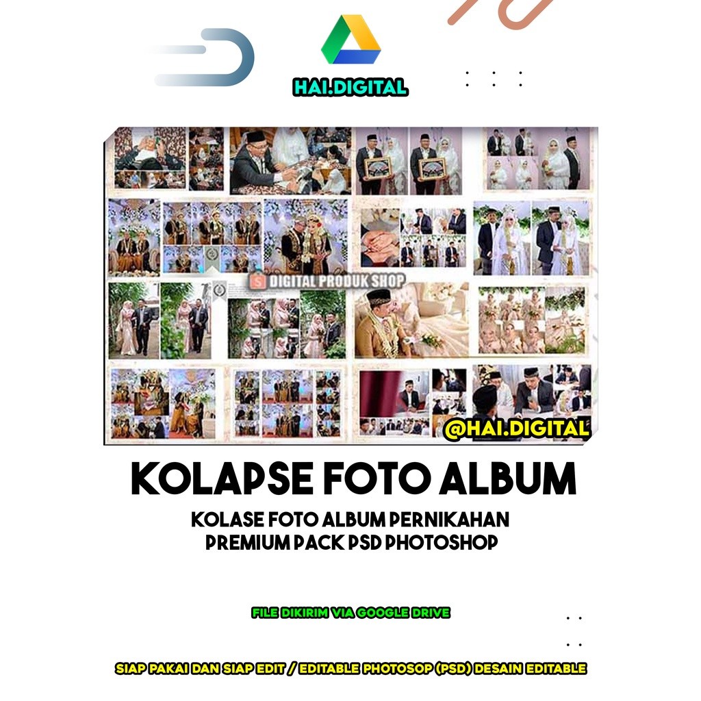 Kolase Foto Album Pernikahan Premium Pack Psd Photoshop