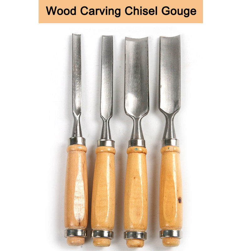 

4Pcs Woodworking Chisels Set Wood Carving Gouge Tool 6/12/18/24mm Wood Chisels kit Gift for Artist Carpenter Craftsman