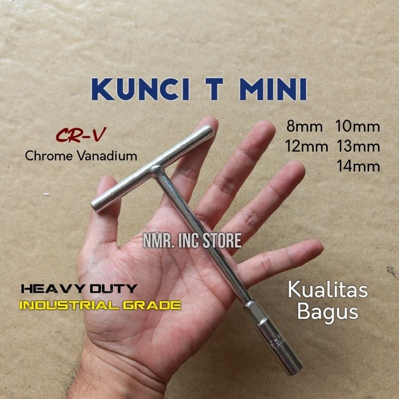 Kunci T Mini CR-V 8 10 12 13 14 mm Kualitas Bagus Chrome Vanadium Kunci Shock Sok Socket Wrench