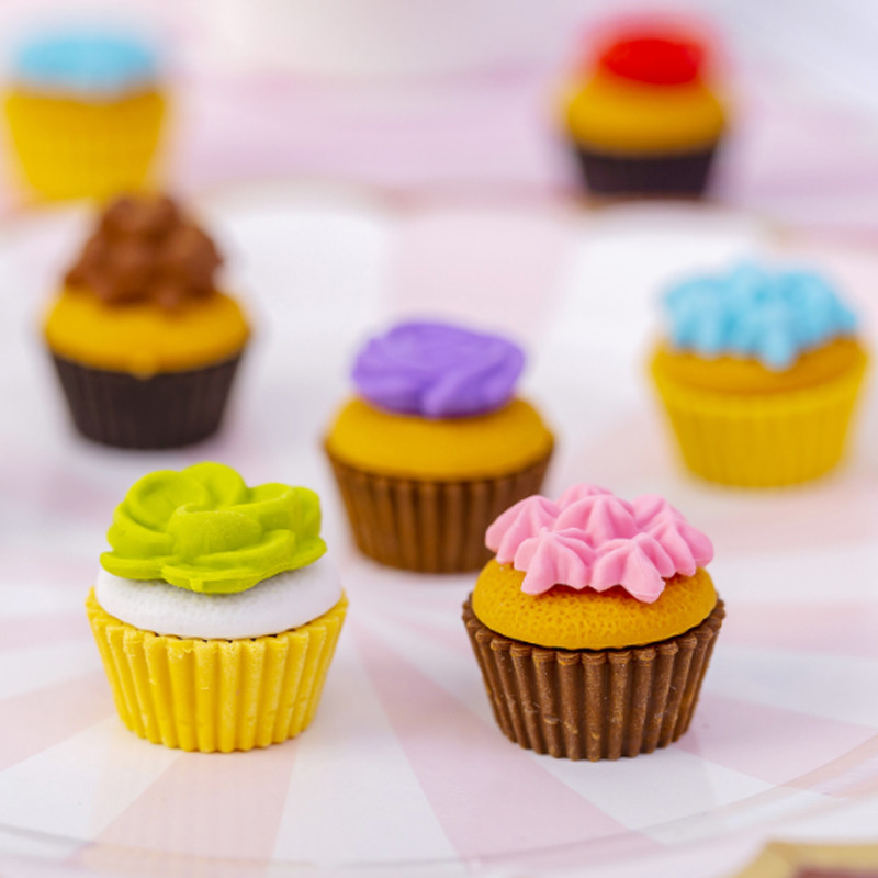 

6pcs/lot Mini Flower cake Eraser funny students' gift prize office school Stationery supplies