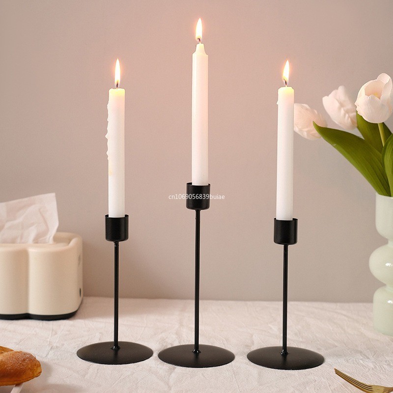 

1Pcs Candle Holder Metal Candlestick Holder for Taper Candle Decorative Black Candle Holder for Home Decor Wedding Dinning Party