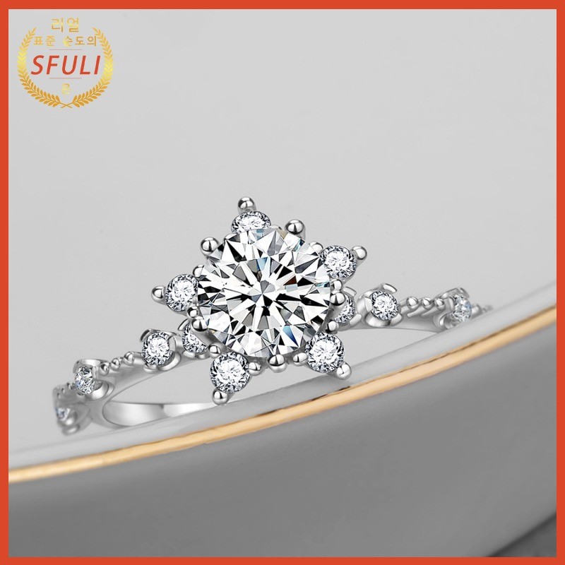 PT950 Platinum Compact 1 Karat Moissanite Cincin Terbuka Vintage