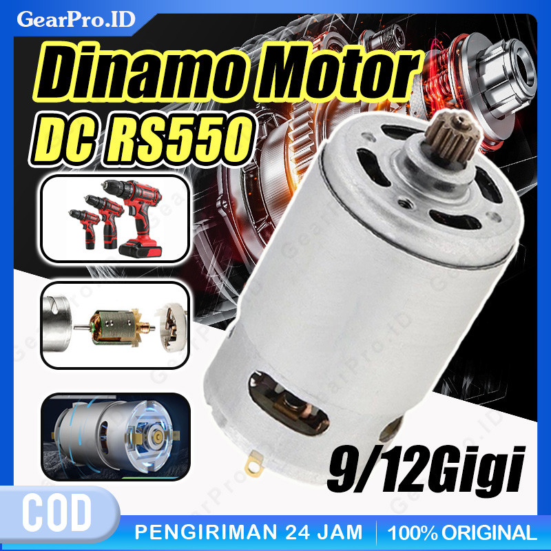 【COD】Dinamo Motor DC RS550 12V Bor RPM Tinggi Kuat As 3.17mm High Speed Power Mikro Brush Kipas Fan/